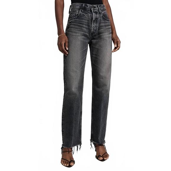 NEW MOUSSY ashleys wide straight jeans in black - Picture 1 of 2